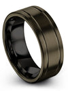 Brushed Metal Male Wedding Rings in Gunmetal Tungsten and Gunmetal Wedding - Charming Jewelers