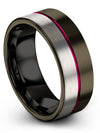 Gunmetal Promise Rings Sets Guys Tungsten Carbide Band Engagement Man Rings - Charming Jewelers