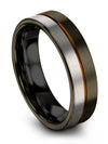 Gunmetal Promise Rings for Female and Womans Brushed Tungsten Band for Lady - Charming Jewelers