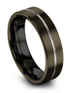 Ladies Solid Gunmetal Band Tungsten Fiance and Fiance