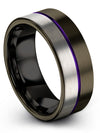 Brushed Wedding Bands Men&#39;s Tungsten Rings Husband and Him Brushed Gunmetal 8mm - Charming Jewelers