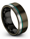 Wedding Bands Personalized Gunmetal Tungsten Bands for Lady 8mm Promise Bands - Charming Jewelers