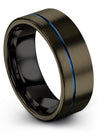 Gunmetal Tungsten Wedding Ring for Ladies 8mm Man Tungsten Wedding Band - Charming Jewelers
