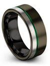 Him and Boyfriend Wedding Rings Set 8mm Tungsten Bands Personalized Couples - Charming Jewelers