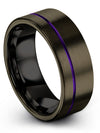 Gunmetal Tungsten Promise Band for Men Tungsten Wedding Bands Ring 8mm for Lady - Charming Jewelers