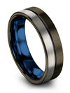 Matching Gunmetal Promise Ring Tungsten Rings Wedding Set Valentines Day Bands - Charming Jewelers