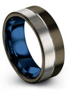 His and Him Tungsten Wedding Rings Sets Men Tungsten Bands Gunmetal 8mm Ring - Charming Jewelers