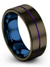 Matching Wedding Rings Men Tungsten Wedding Rings 8mm Simple Gunmetal Ring - Charming Jewelers