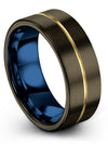 Gunmetal Promise Ring Tungsten Bands for Womans Gunmetal 8mm Simple Engagement - Charming Jewelers