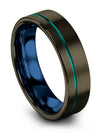Groove Wedding Rings for Male Tungsten Gunmetal Woman&#39;s Matte Gunmetal Bands - Charming Jewelers