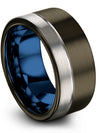 Wedding Band Set for Boyfriend and His Affordable Tungsten Gunmetal Grey - Charming Jewelers