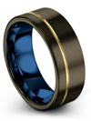 Mens Jewlery Gunmetal Tungsten Engagement Woman Band for Man Engagement Ring - Charming Jewelers