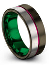 Unique Promise Rings Tungsten Ring Fiance and Him Brushed Gunmetal Male - Charming Jewelers