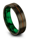 Male Wedding Band Two Tone 6mm Tungsten Gunmetal Band Gunmetal and Copper Rings - Charming Jewelers