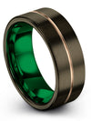 Unique Man Wedding Band Tungsten Wedding Bands Sets 8mm 9th - Willow Pattern - Charming Jewelers