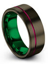 8mm Wedding Band Womans Tungsten Band for Male Custom Engraved Simple Bands - Charming Jewelers