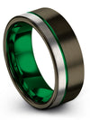 Matching Gunmetal Wedding Band Gunmetal Green Tungsten Rings for Guy Men&#39;s Ring - Charming Jewelers