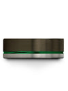 8mm Green Line Wedding Rings Guys Tungsten Ring Lady Brushed Promise Rings - Charming Jewelers