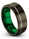 Male Soulmate Wedding Bands Tungsten 8mm Wedding Bands Gunmetal Ring Sets Male - Charming Jewelers