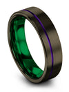Womans Wedding Rings Set Tungsten Band His and His Brushed Gunmetal His Day - Charming Jewelers