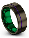 Womans and Woman&#39;s Anniversary Band Sets Tungsten Bands for Guys Purple Line - Charming Jewelers
