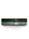 Wedding Sets Gunmetal and Teal Tungsten Bands Gunmetal Plated Rings for Ladies - Charming Jewelers