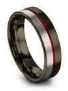 Groove Wedding Bands for Mens Engagement Guys Ring for Man Tungsten Gunmetal - Charming Jewelers