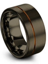 Unique Female Anniversary Band Tungsten Carbide Bands for Lady Gunmetal 10mm - Charming Jewelers