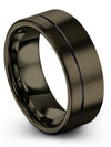 Minimalist Promise Ring Tungsten Gunmetal Ring for Female Gunmetal Small Band - Charming Jewelers