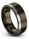 Wedding Bands Set for Fiance and Fiance Gunmetal Lady Wedding Band Gunmetal - Charming Jewelers