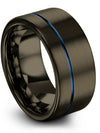 10mm 7 Year Gunmetal Promise Band for Guys Tungsten Gunmetal Wedding Bands - Charming Jewelers
