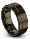 Small Wedding Band Gunmetal Tungsten Bands Set Female Bands Jewelry 8mm Ladies - Charming Jewelers