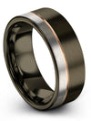 Men Engravable Promise Ring Wedding Rings Tungsten Guy 8mm Gunmetal Bands - Charming Jewelers
