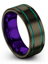 Male Wedding Bands Gunmetal Plated Lady Tungsten Band 8mm