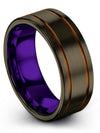 Woman Gunmetal Wedding Ring Tungsten Carbide Tungsten 8mm Bands Gunmetal Plated - Charming Jewelers