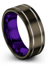 Lady Promise Rings Tungsten Gunmetal Tungsten Ring Boyfriend and Wife Brushed - Charming Jewelers