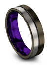 Islamic Wedding Ring Sets for Fiance and Husband Gunmetal Tungsten 6mm Gunmetal - Charming Jewelers