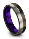 Matching Wedding Ring for His and Girlfriend Woman Band with Tungsten Gunmetal - Charming Jewelers