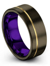Minimalist Wedding Bands Ladies Tungsten Guys Bands Gunmetal Couples Band Best - Charming Jewelers
