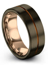 Man Jewelry Tungsten Matching Wedding Bands for Couples Gunmetal Mid Ring - Charming Jewelers