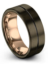 Fiance Anniversary Ring Engraved Tungsten Couples Band Husband and Fiance Bands - Charming Jewelers