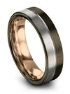 Brushed Wedding Bands Men&#39;s Tungsten Rings Husband and Him Brushed Gunmetal 6mm - Charming Jewelers