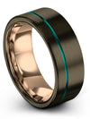 Matching Anniversary Band for Her and Her One of a Kind Band Gunmetal - Charming Jewelers