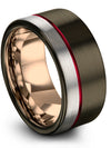 Lady Gunmetal Wedding Ring Set Ladies Wedding Band Tungsten Carbide Matching - Charming Jewelers