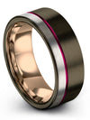 Woman&#39;s Promise Ring Shinto Tungsten Carbide Flat Rings for Male Fiance - Charming Jewelers
