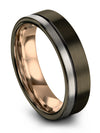 Lady Wedding Ring 6mm Black Line Tungsten Rings for Lady Judaism Man Rings - Charming Jewelers