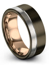 Men Band Wedding Sets Gunmetal Tungsten Engagement Bands Couple Engraved Bands - Charming Jewelers