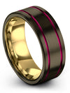 Wedding Ring Set for Female and Men&#39;s Woman&#39;s Tungsten Gunmetal Band Gunmetal - Charming Jewelers