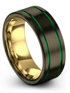 Plain Anniversary Band for Fiance and Fiance Tungsten Gunmetal Wedding Rings - Charming Jewelers