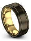 Matching Wedding Band for Couples Tungsten Rings Natural Finish Gunmetal Band - Charming Jewelers